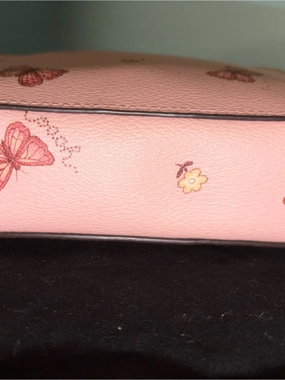 COACH Pink Butterfly Print Camera Crossbody